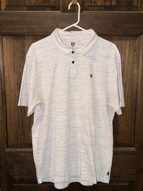 Mens Veece Heathered White Polo Shirt